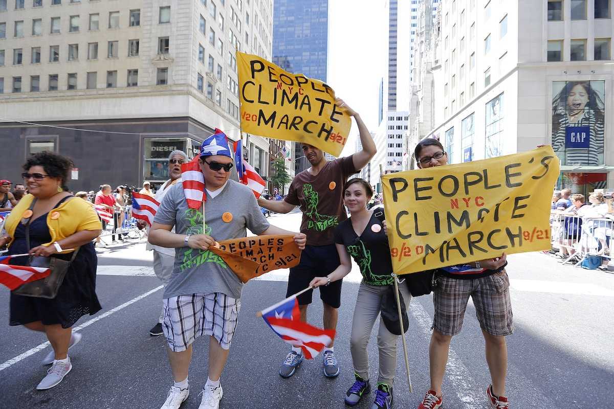 NEW YORK CITY - JUNE 8 2014: the 57th annual Puerto Rico Day Parade filled Fifth Avenue with 80,000 marcher & more than a million spectators.