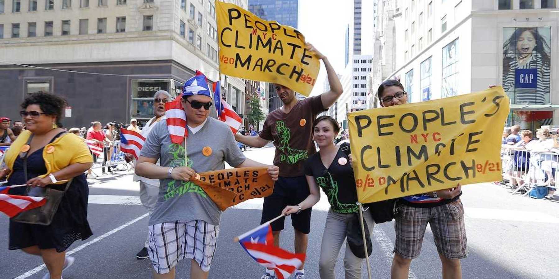 NEW YORK CITY - JUNE 8 2014: the 57th annual Puerto Rico Day Parade filled Fifth Avenue with 80,000 marcher & more than a million spectators.