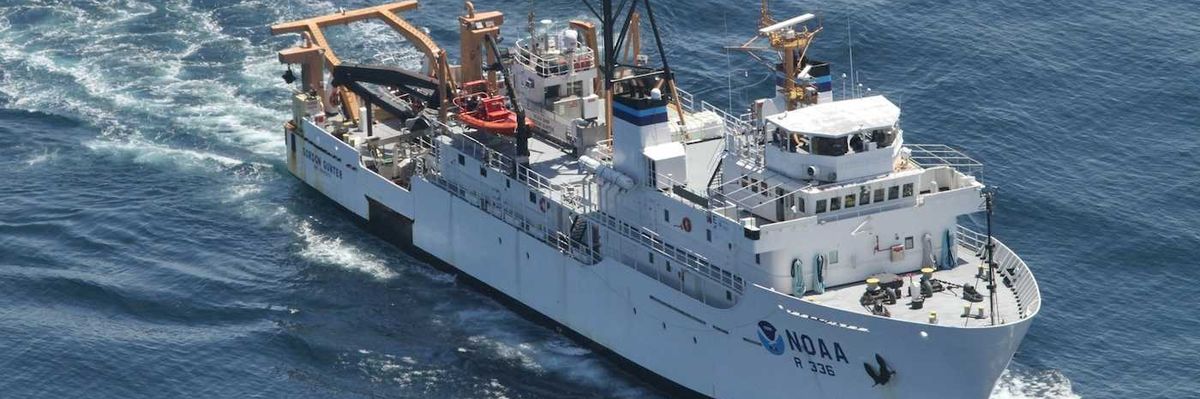 NOAA research vessel in ocean
