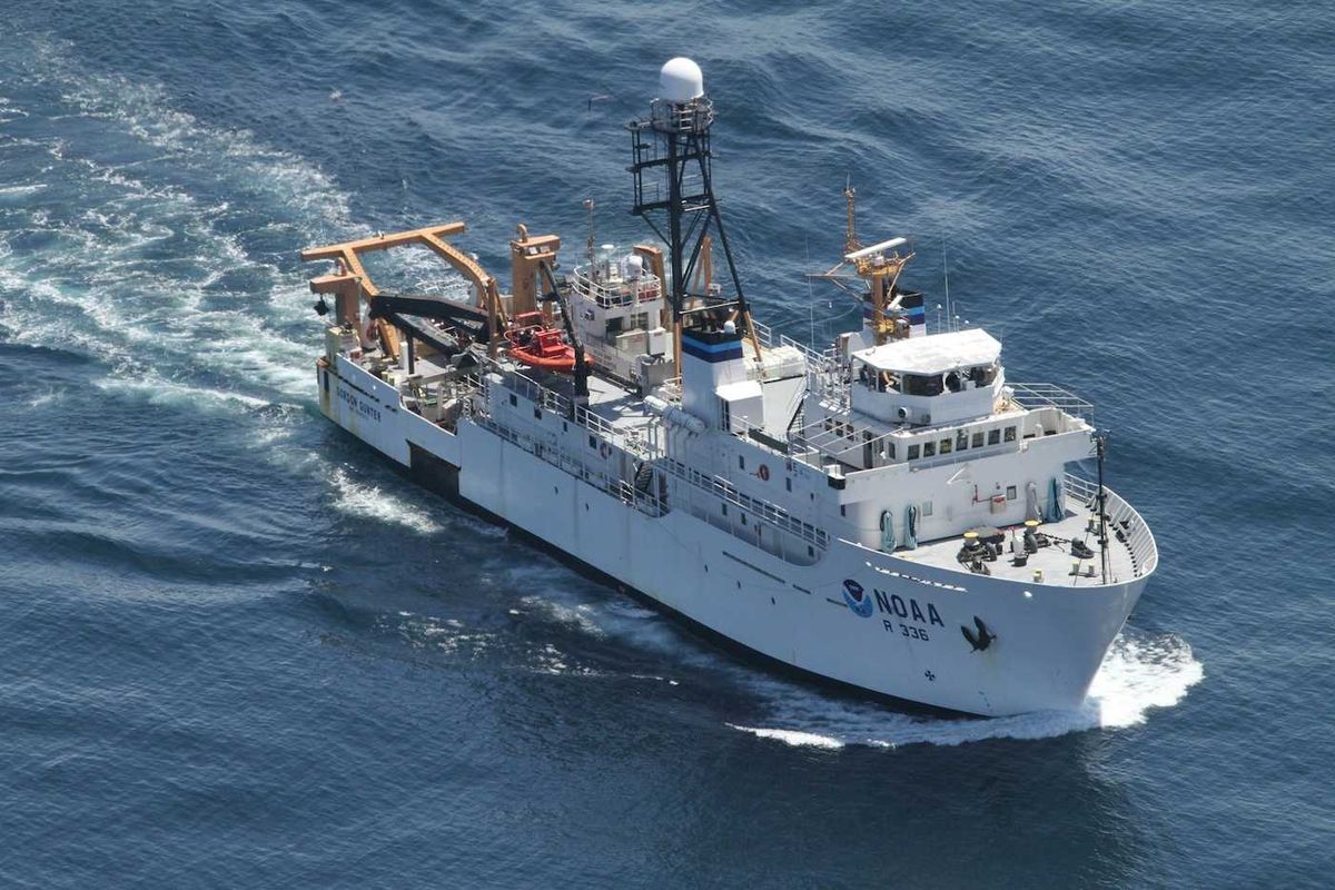NOAA research vessel in ocean