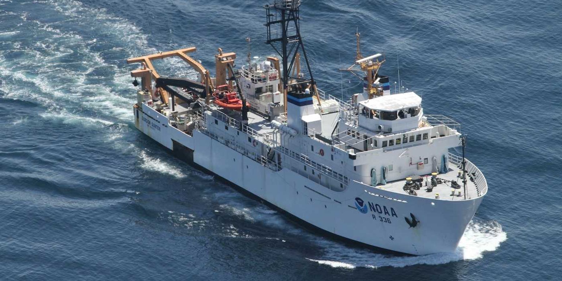 NOAA research vessel in ocean