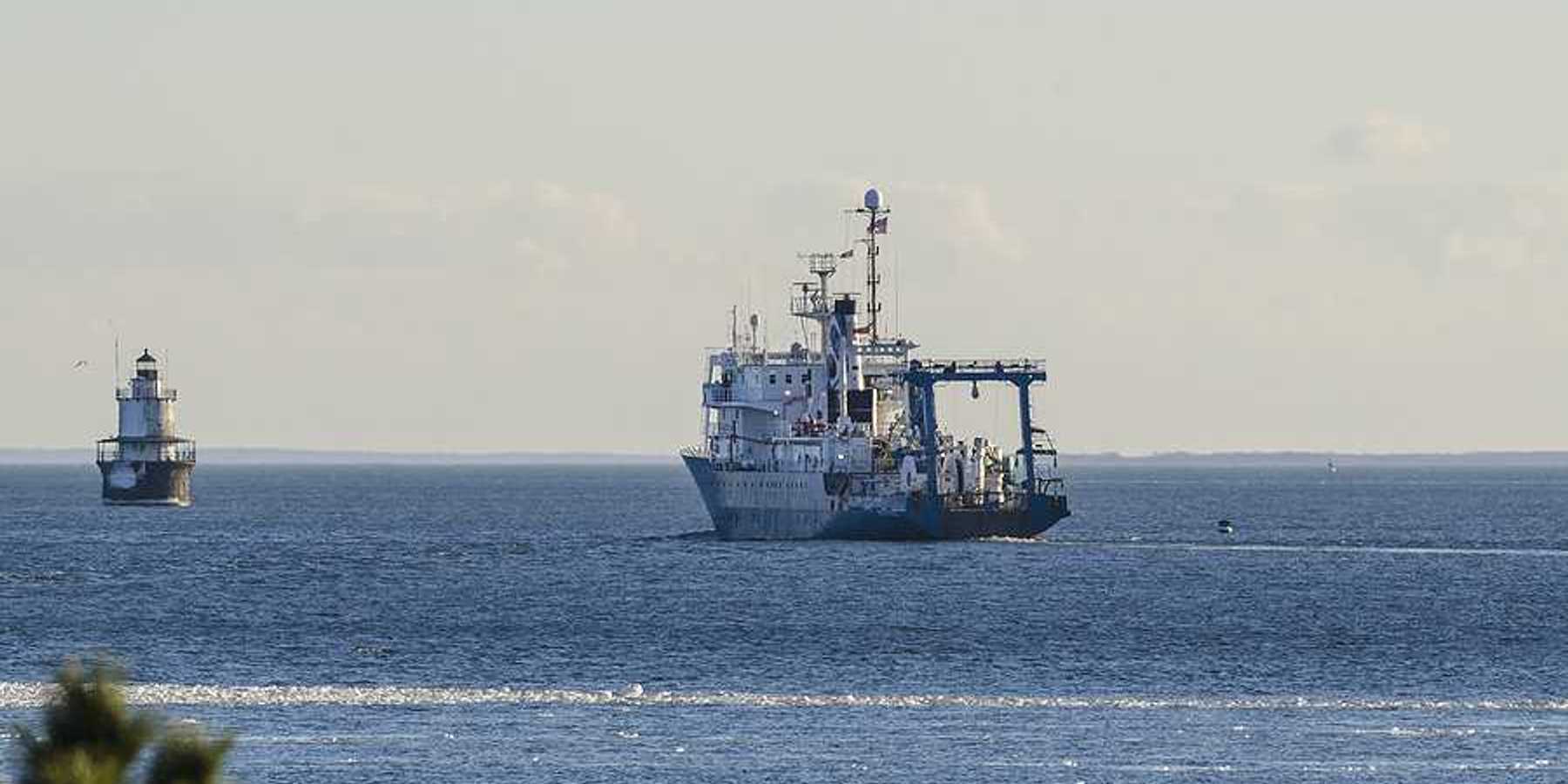 Ocean research vessel sailing on the water