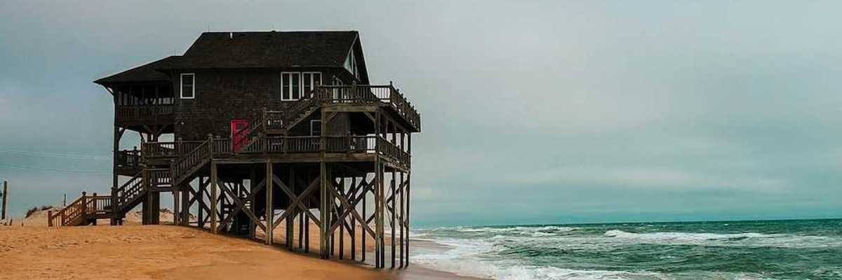 Outer Banks beach house built on stilts