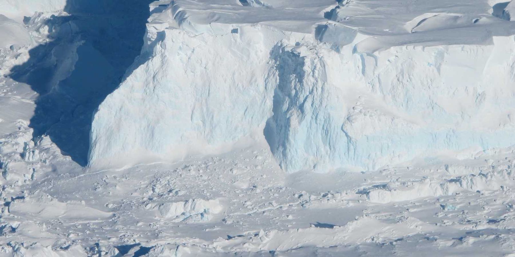 Overhead view of Thwaites Glacier, Antarctica
