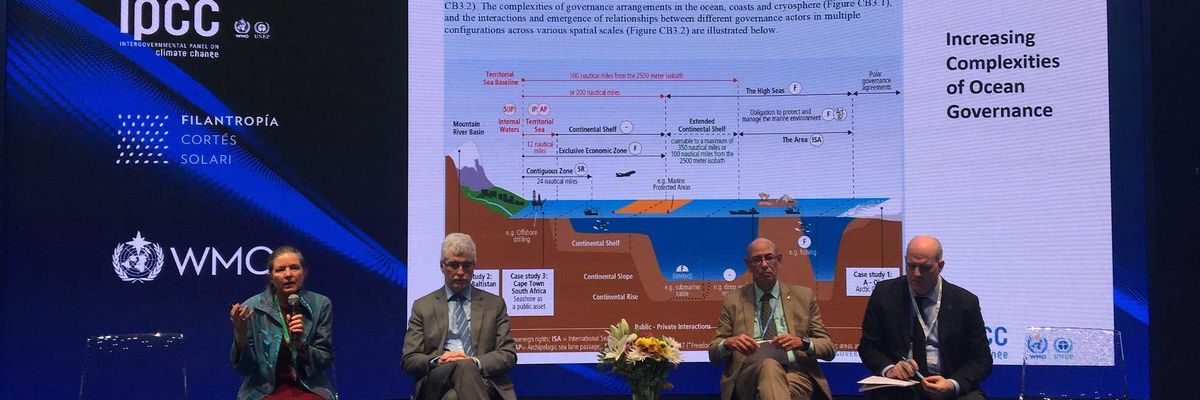 Panel of climate scientists onstage at COP25 Q & A