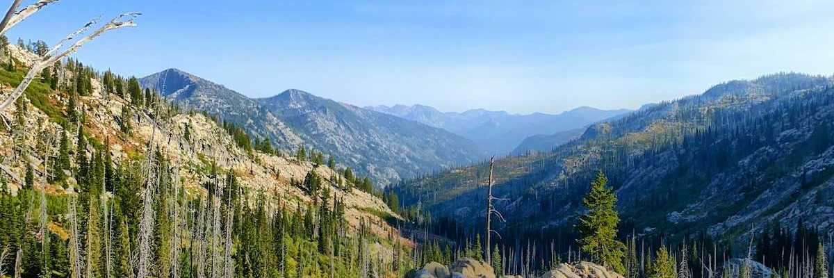 Payette National Forest, McCall, Idaho: Trail vista from rocky promontory
