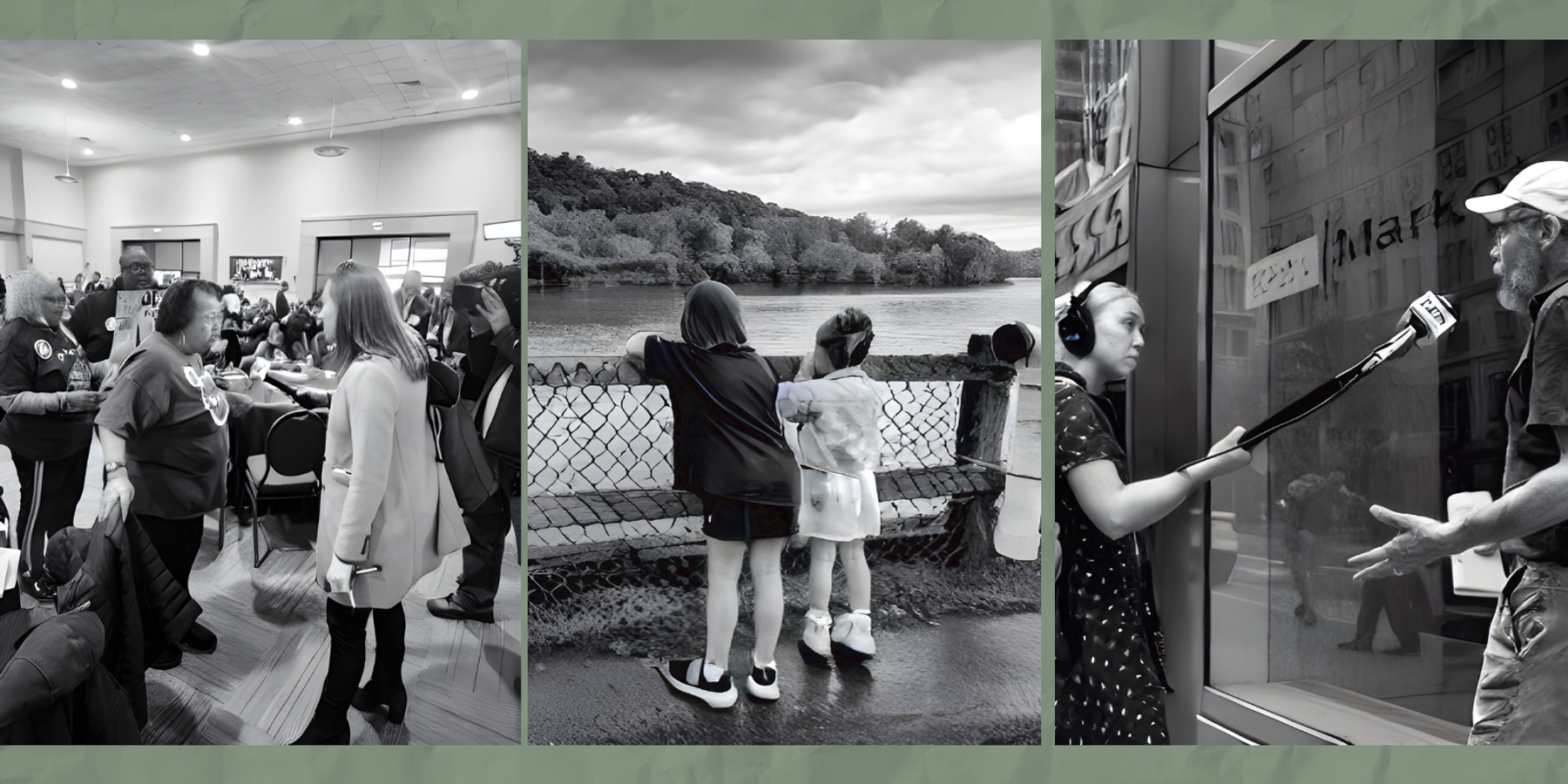 photos of people protesting the hydrogen hub buildout