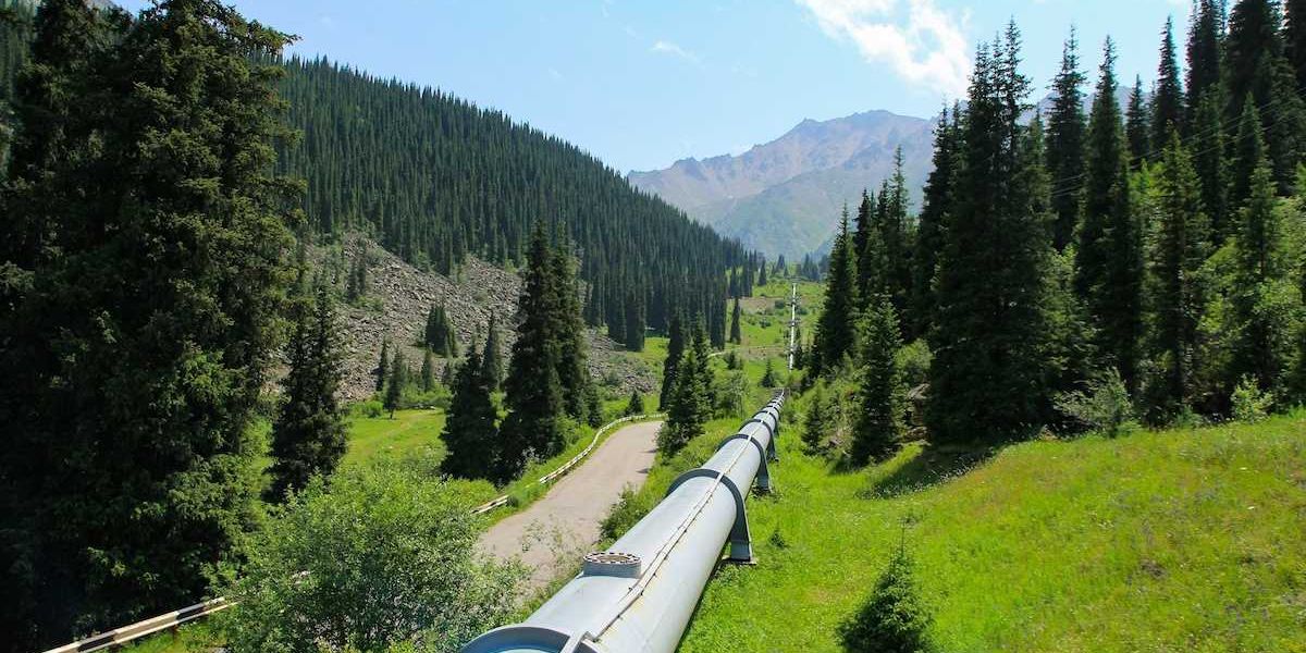 Pipeline running through mountainous region