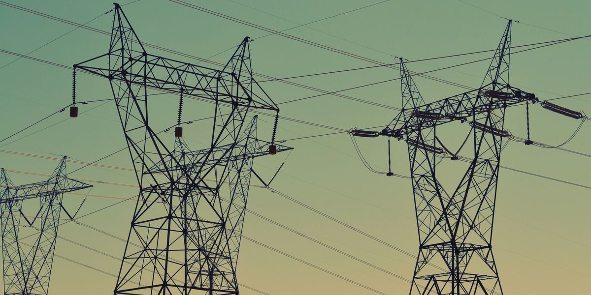 power transmission lines silhouette