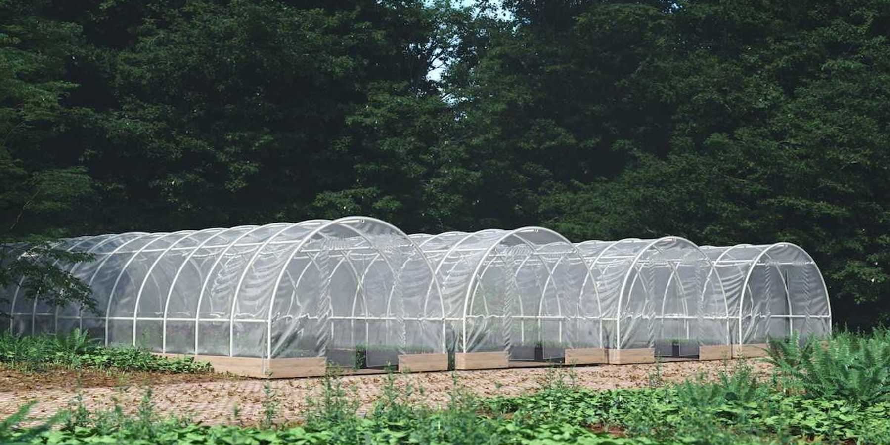 Protective quonset-shaped structures for climate-resilient outdoor gardening