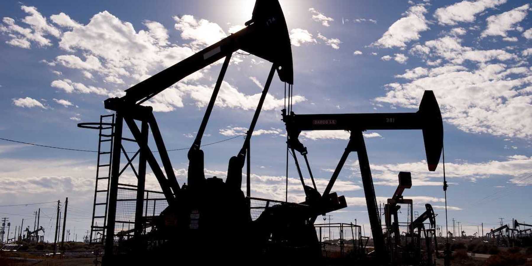 Pumpjacks extracting oil from an oilfield