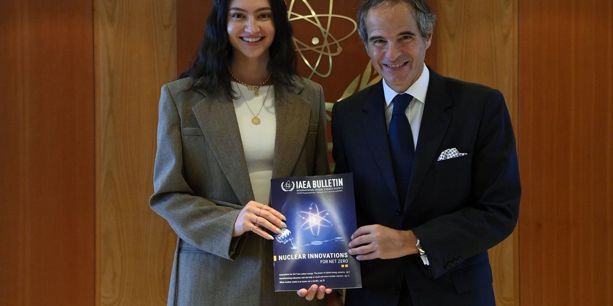 Rafael Mariano Grossi with Nuclear Energy Influencer Isabelle Boemeke