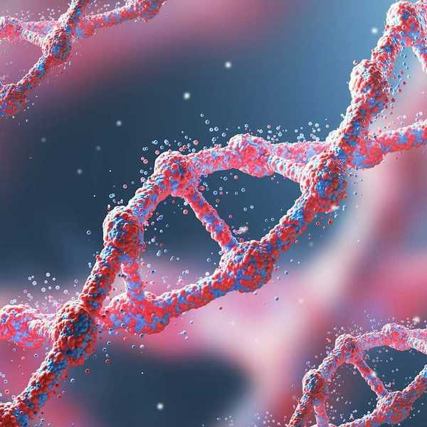 Red and blue DNA strands