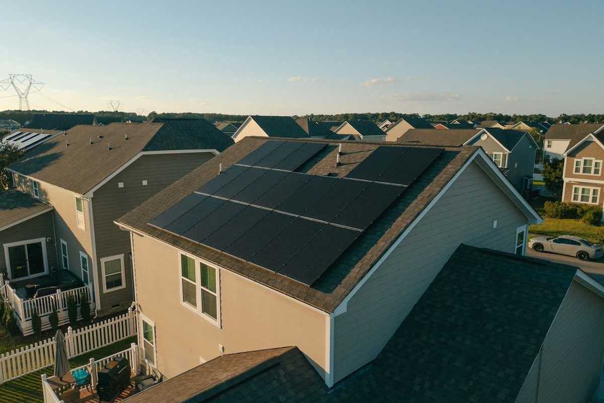 Residential neighborhood with a preponderance of rooftop solar