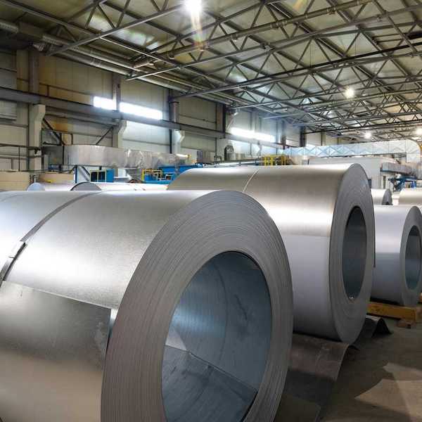 Rolls of metal sheet in a production facility