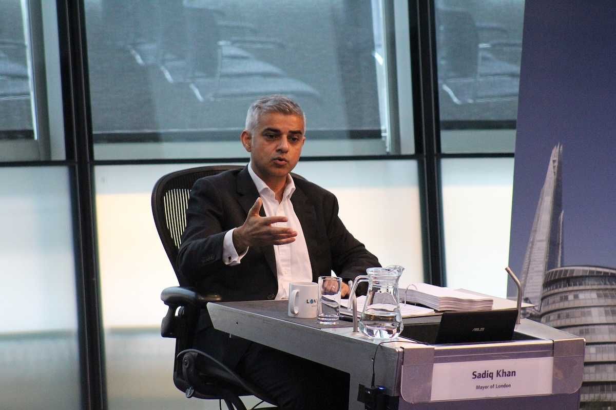 Sadiq Khan, the Mayor of London, appears before the London Assembly in the chamber of City Hall