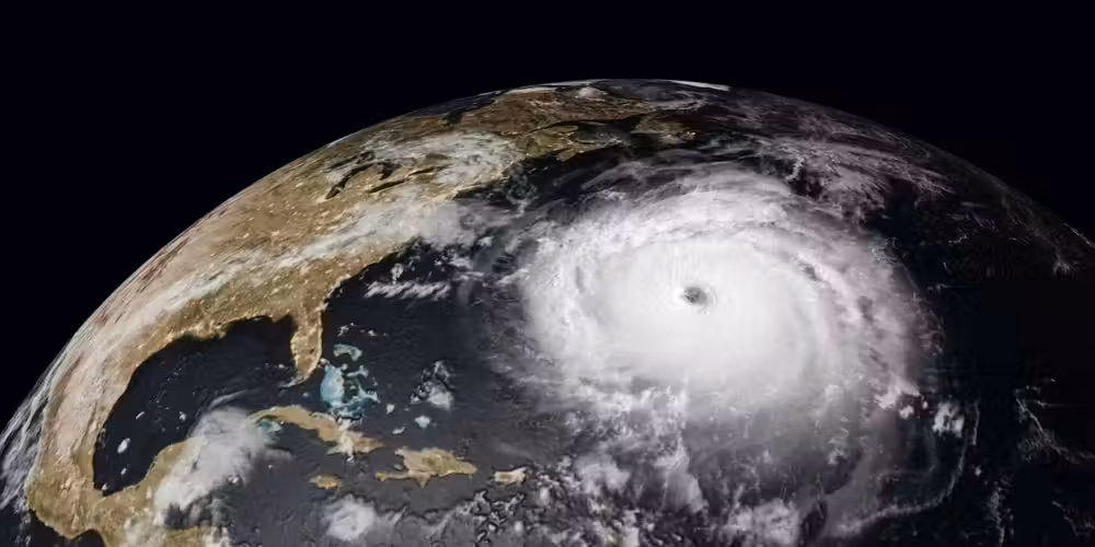 Satellite view of Atlantic hurricane