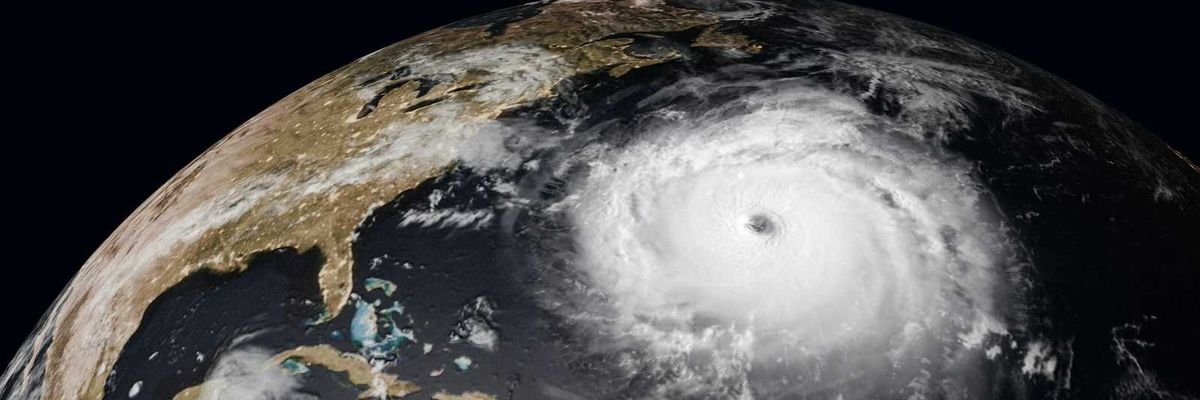 Satellite view of Atlantic hurricane