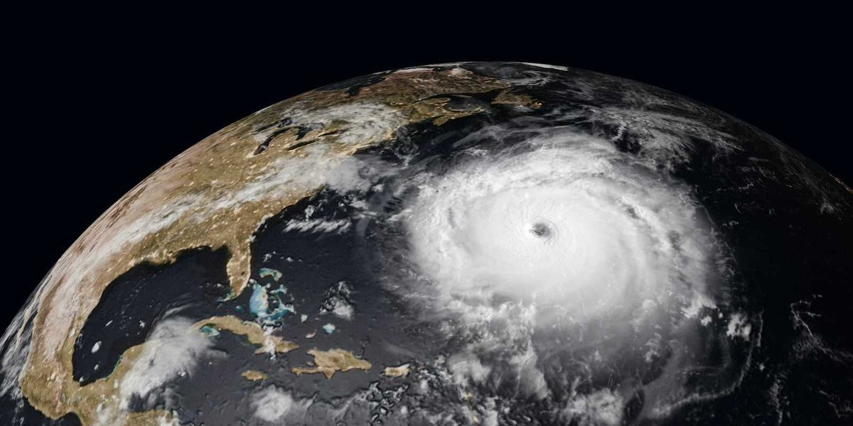 Satellite view of Atlantic hurricane