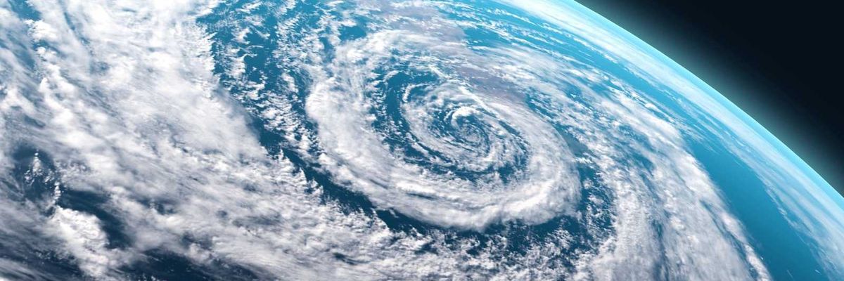 Satellite view of hurricane