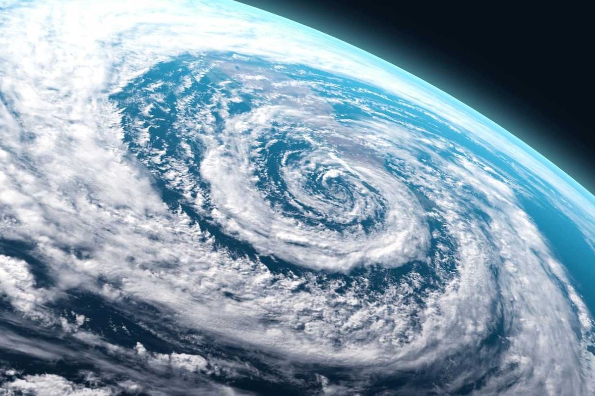 Satellite view of hurricane