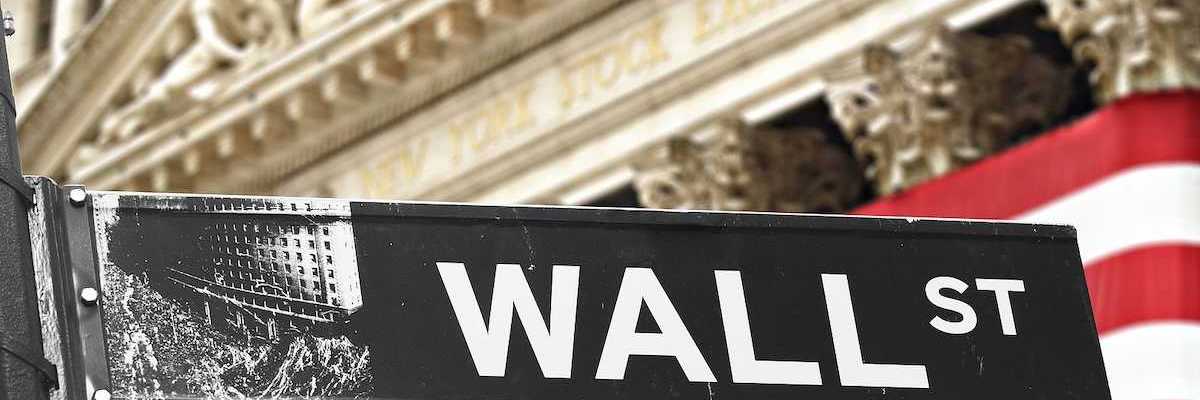 September 2008 New York NY; New York Stock Exchange with Wall street sign in front