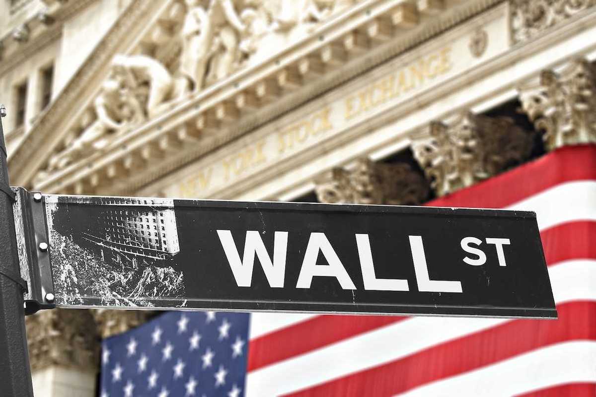 September 2008 New York NY; New York Stock Exchange with Wall street sign in front