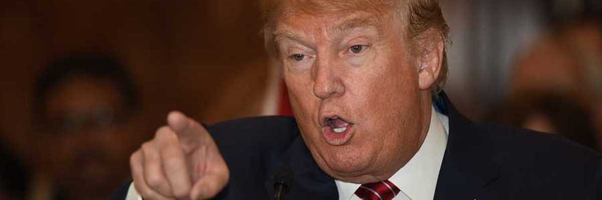 SEPTEMBER 28 2015: Businessman and presidential candidate Donald Trump holding a press conference at Trump Tower, NYC