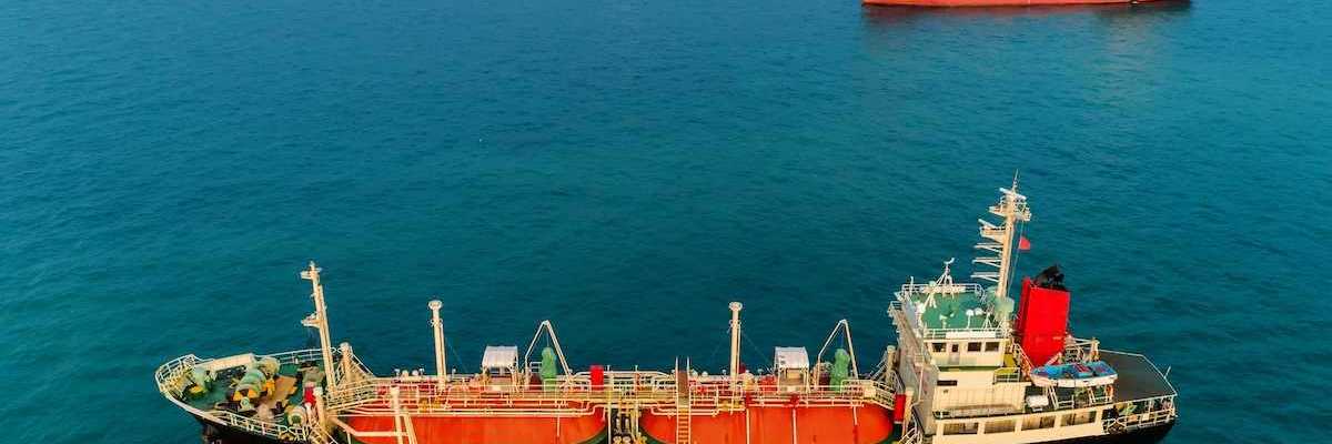 Ships parked, presumably awaiting loading or off-loading