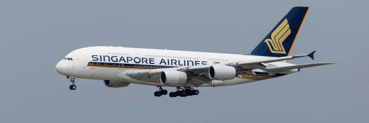 Singapore Airlines jet in flight