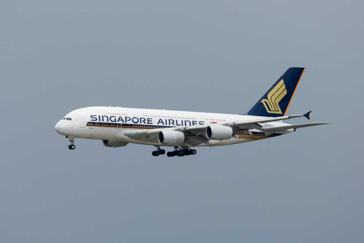 Singapore Airlines jet in flight