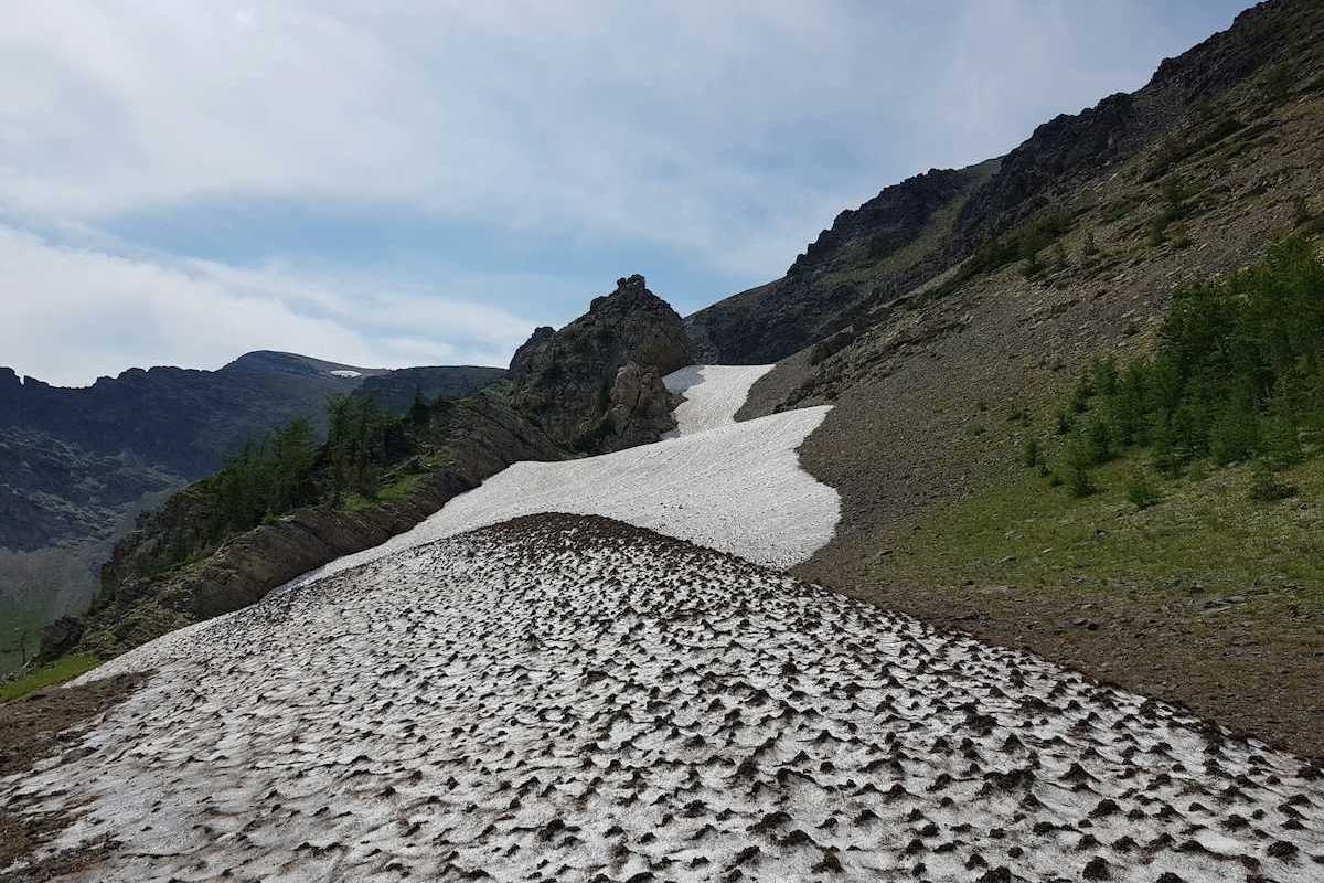 Spotty, patchy, diminished, mountain snow-pack