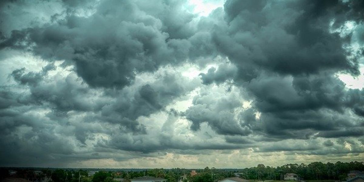 storm clouds over a neighborhood
