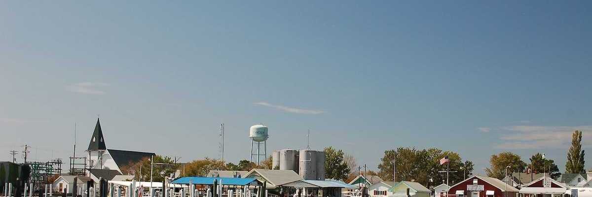 Tangier Island town and docks