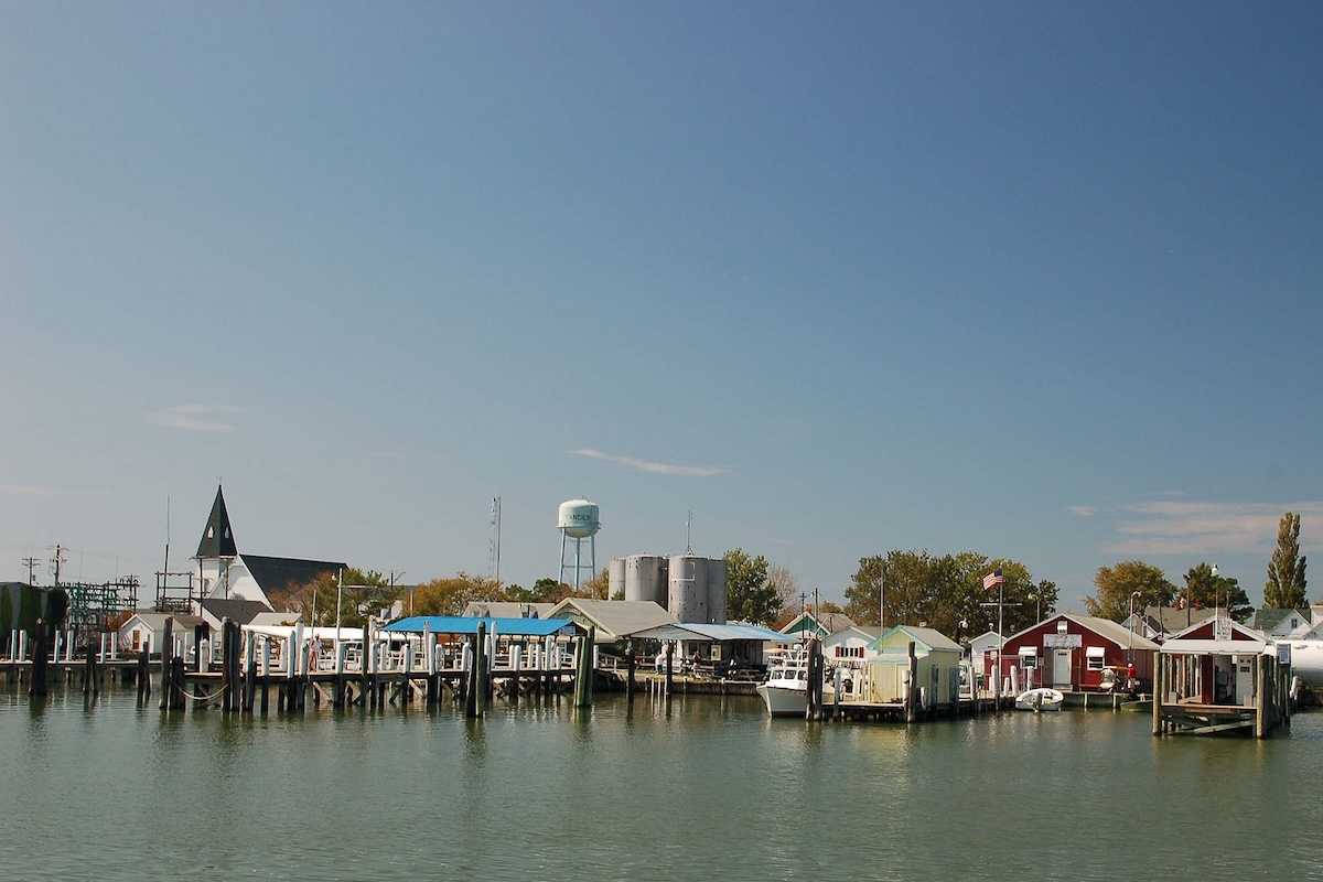 Tangier Island town and docks