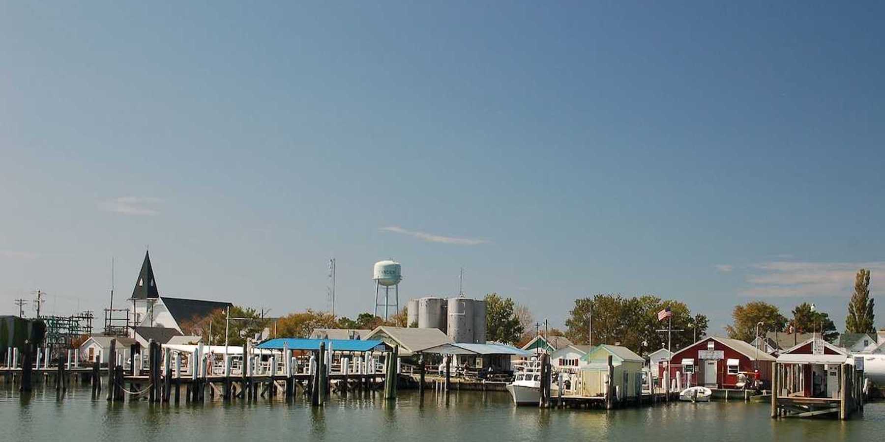 Tangier Island town and docks