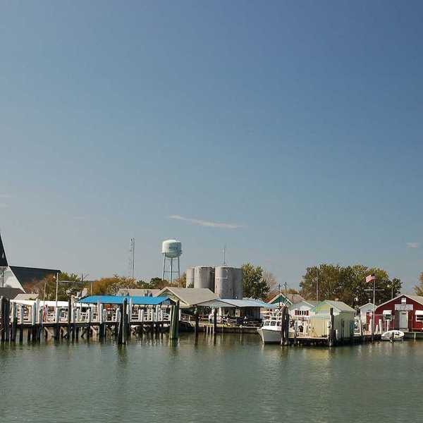 Tangier Island town and docks