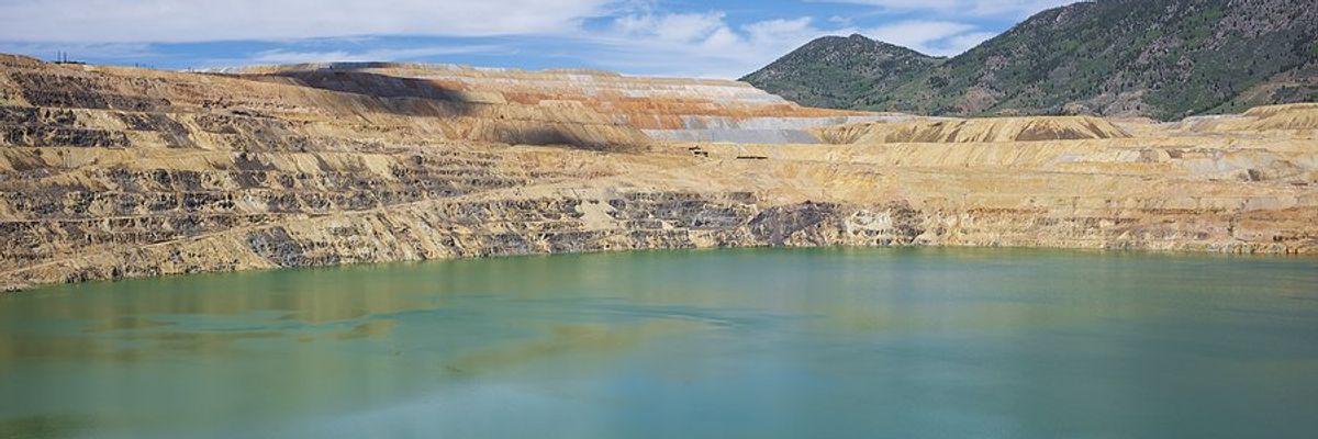 The Berkeley Pit, a former open pit copper mine located in Butte, Montana.