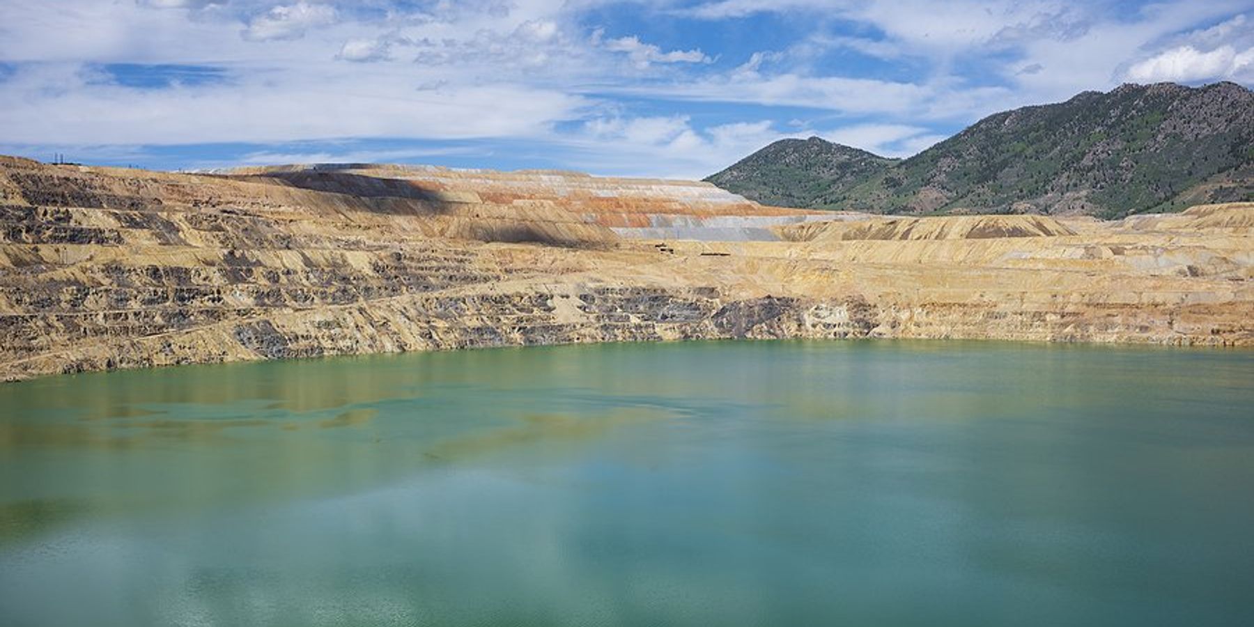 The Berkeley Pit, a former open pit copper mine located in Butte, Montana.