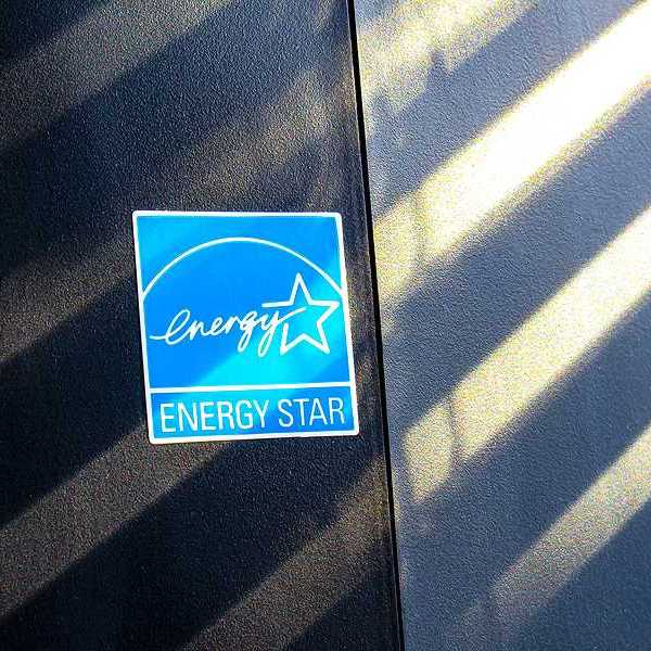 The blue and white Energy Star logo sticker