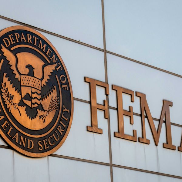 The fema logo is displayed on a building.
