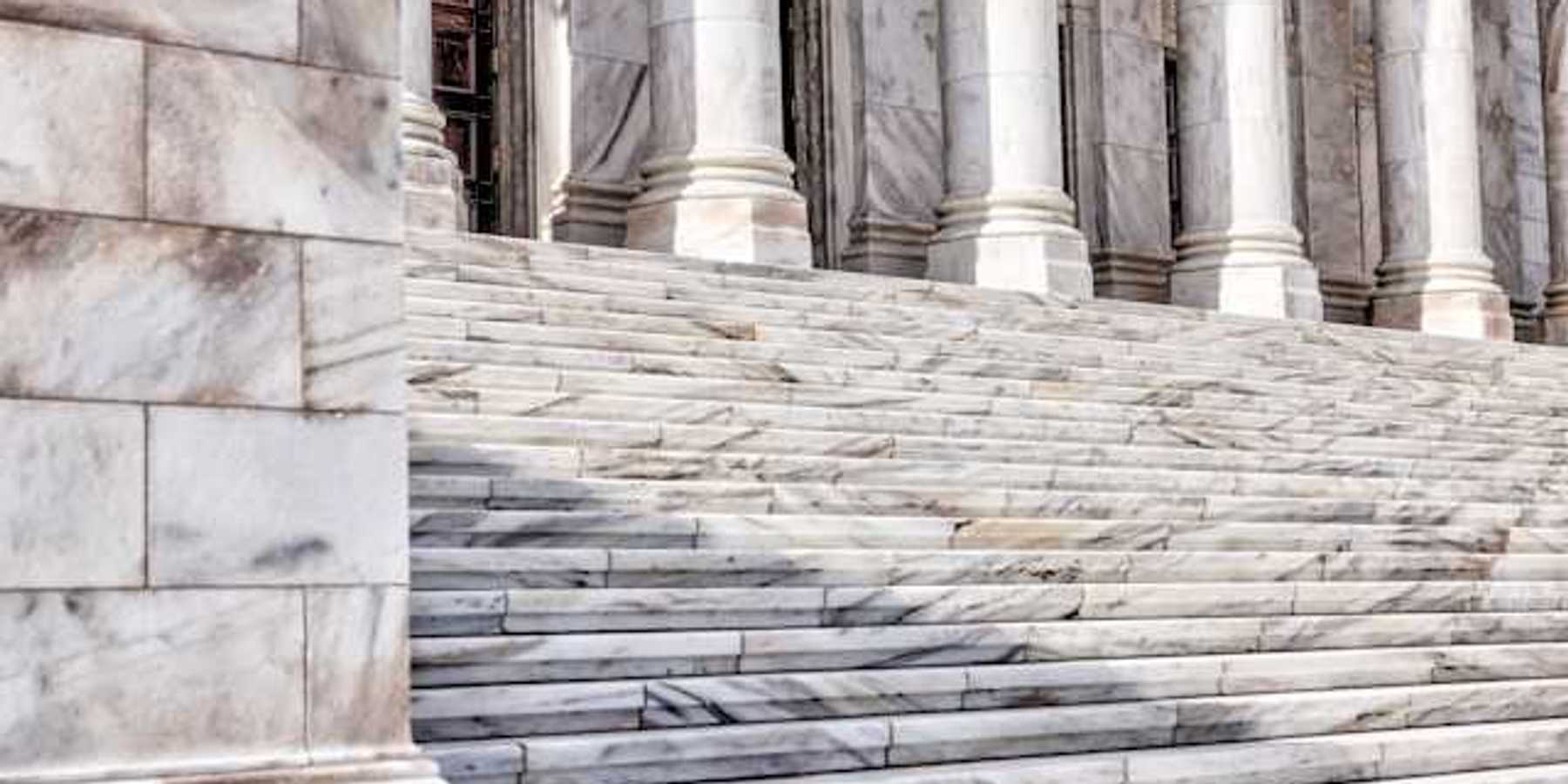 The front steps of the Supreme Court of the US