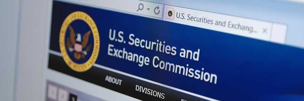 The home page of the U.S. Securities and Exchange Commission