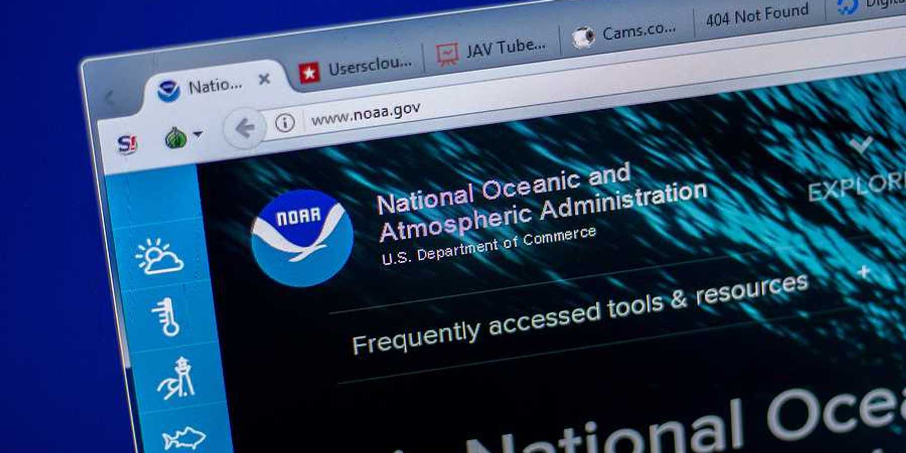 The homepage of the National Oceanic and Atmospheric Administration