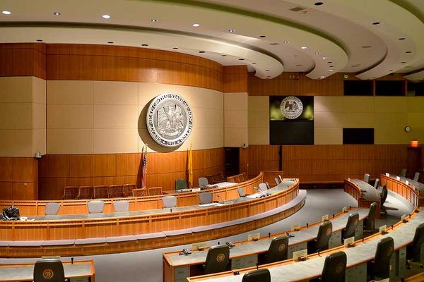 The interior of the New Mexico capitol building in Santa Fe