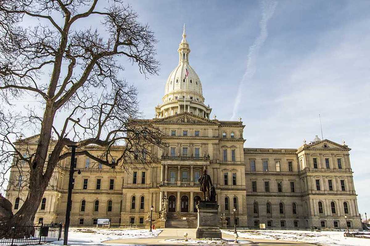 The Michigan State Capitol building in Lansing, Michigan