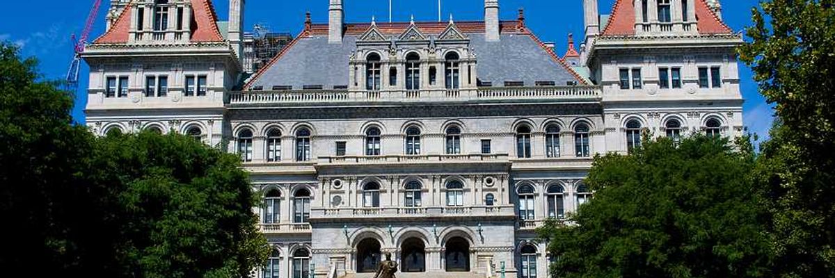 The New York state capitol building in Albany NY