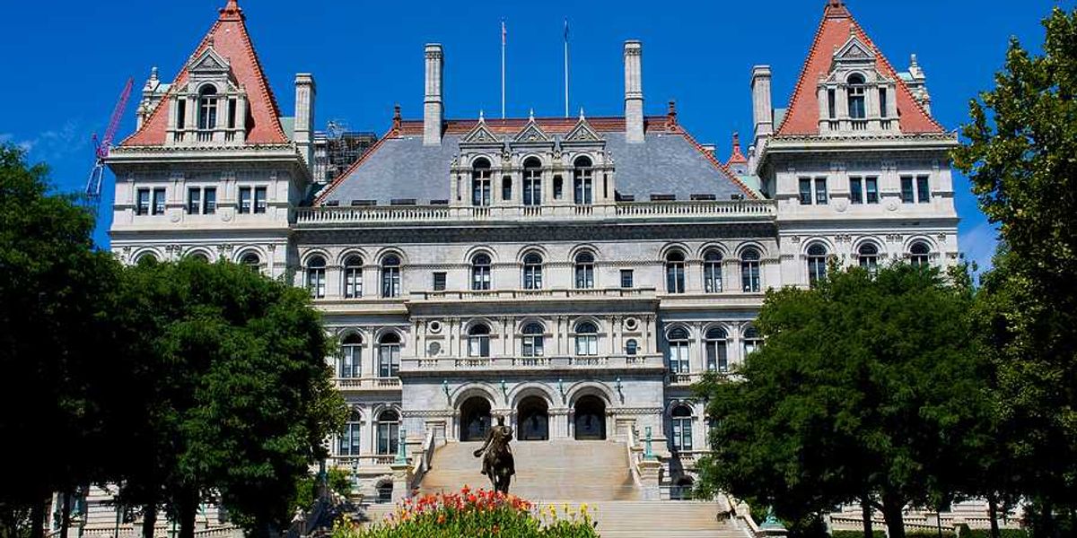 The New York state capitol building in Albany NY