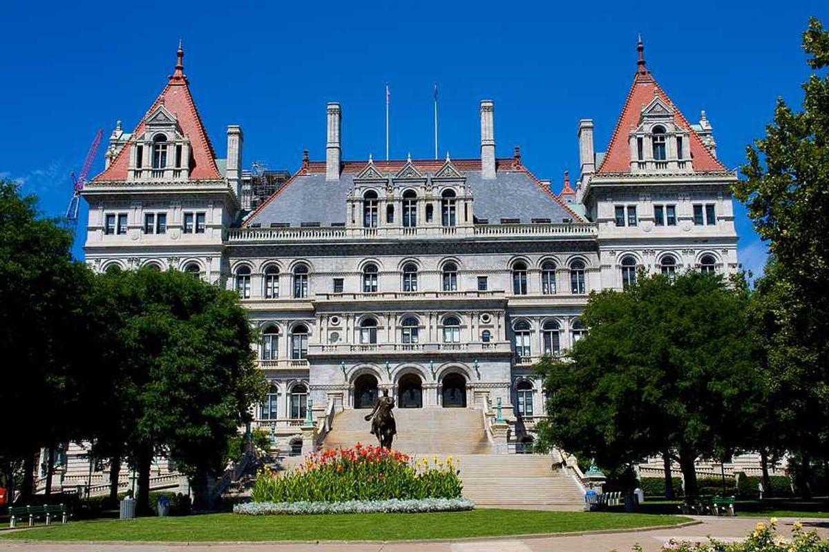 The New York state capitol building in Albany NY