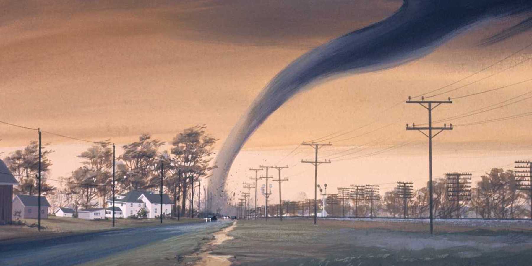 Tornado touching down in rural neighborhood